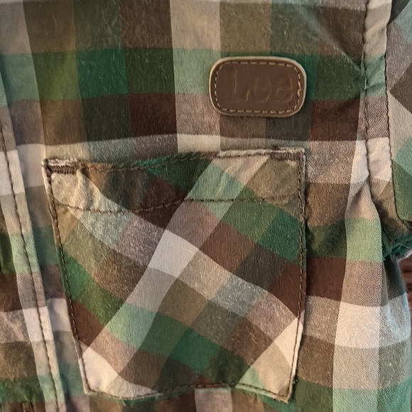 Lee Boy’s green and brown plaid shirt size 12 months EUC - Picture 2 of 4